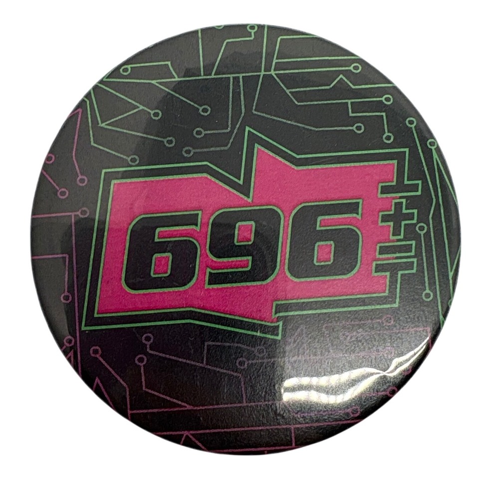 1980s Badge A Mint‎ 696 or 969 Button Pin Round Vintage Collectible Robotic Tron